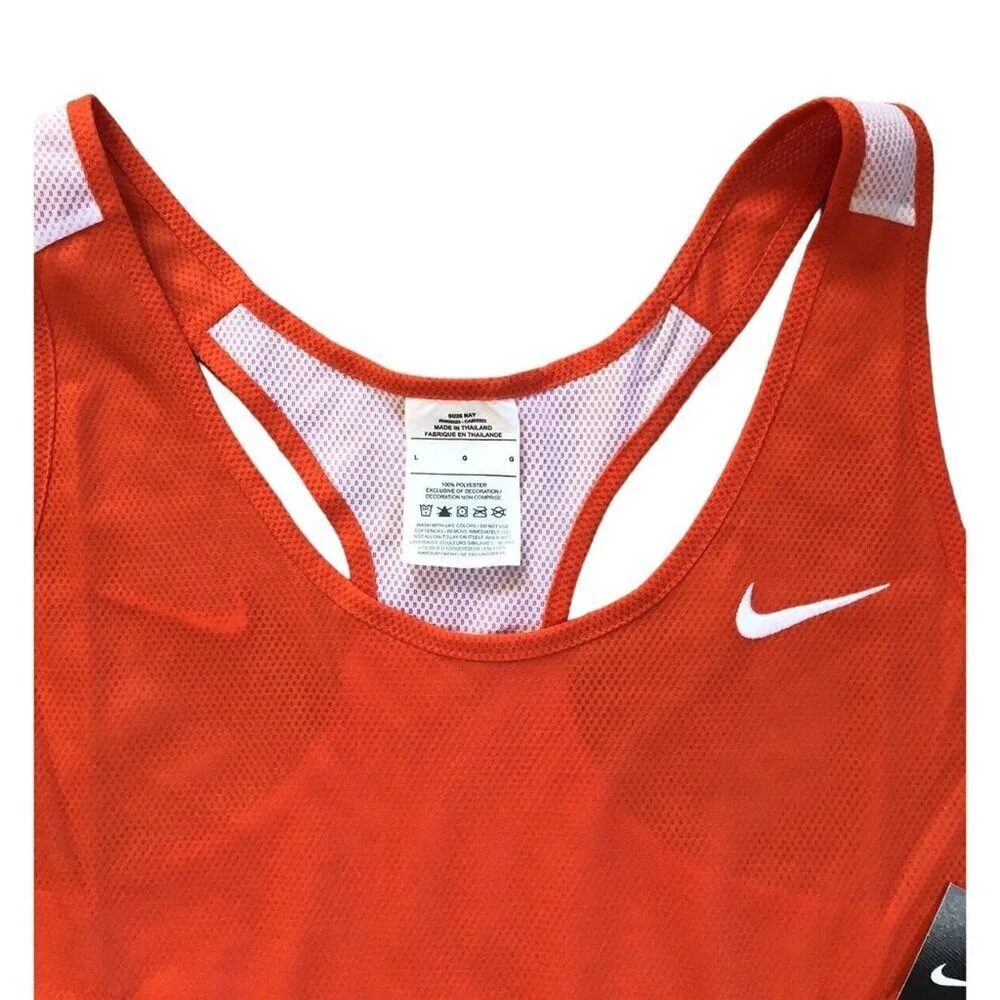 Nike Womens Reversible Pinnie Sleeveless Lacrosse Jersey Orange/White Large New